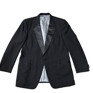 Christian Dior Monsieur Mens TuxedoJacket BlackLapel Formal Blazer USA 46L DD06